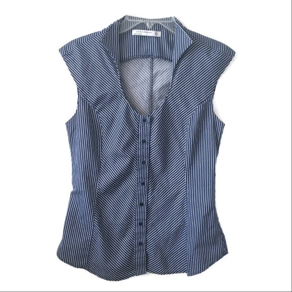Zara Tops - Zara Woman Button Top ~ Blue White Stripe - Medium
